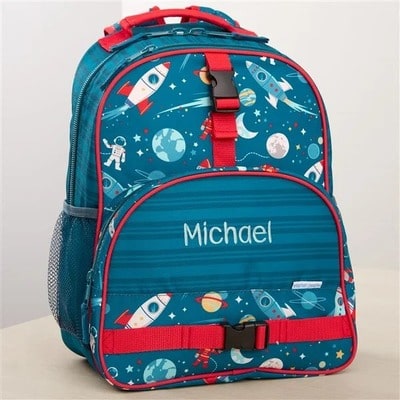 Space Embroidered All Over Print Backpack
