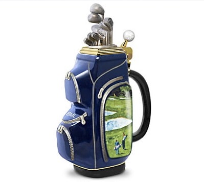 19th Hole Personalized Golf Bag-Shaped Porcelain Stein - Gifts for Golfers