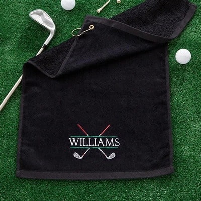 Crossed Clubs Embroidered Golf Towel