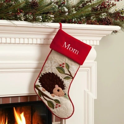 Personalized Hedgehog Christmas Stocking