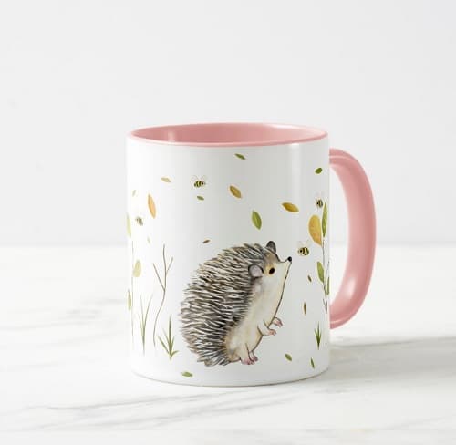 AHE-5MG Mother and Baby Hedgehog Coffee/Tea Mug Christmas Stocking Filler Gift 