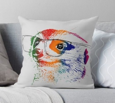 An Intellectual Meerkat Throw Pillow