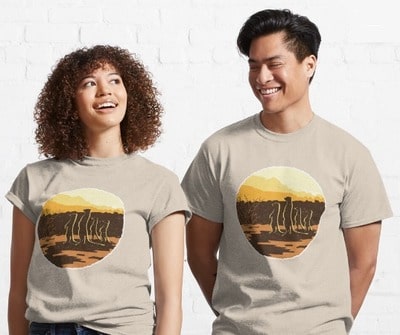 Meerkat Sunset Desert Scene T-Shirt