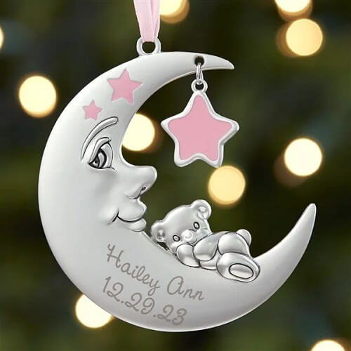 Baby's 1st Christmas Personalized Moon Ornament