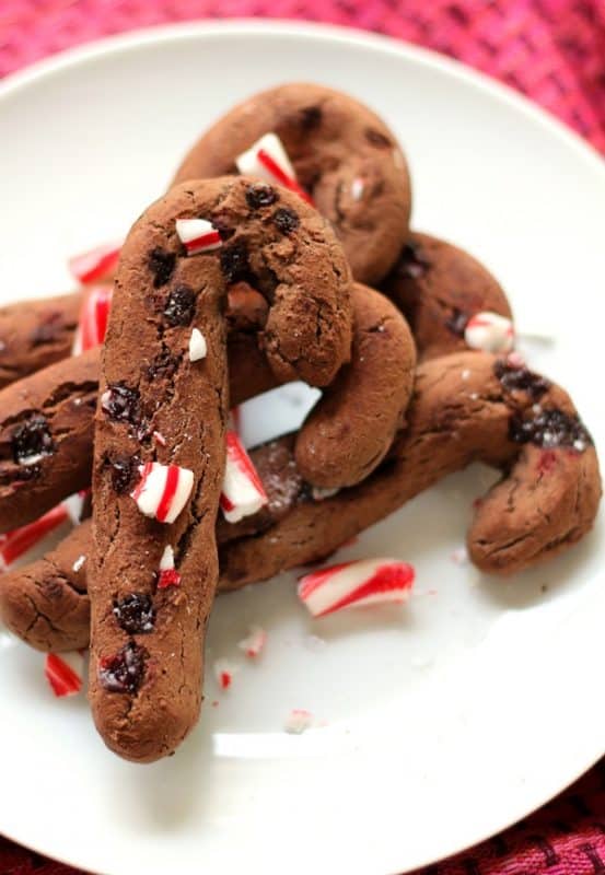 Chocolate Candy Cane Crunch Cookies