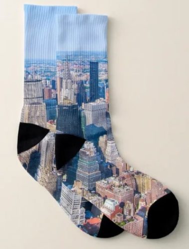 New York City Skyline Photo Building View Of City Socks