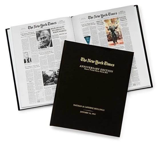 New York Times Custom Anniversary Book