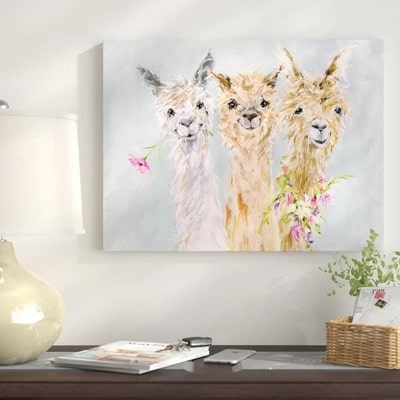 Sweet Alpacas Canvas Wall Art