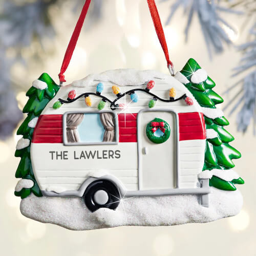 Personalized Camper Christmas Tree Ornament