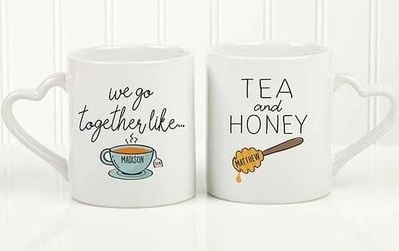 We Go Together Like Tea & Honey Personalized Coffee Mug Set