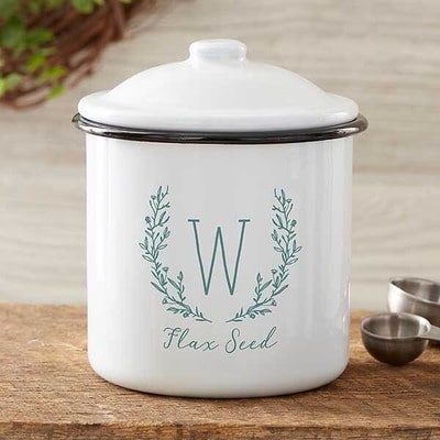 Farmhouse Floral Personalized Enamel Canister