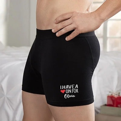 Heart On For Personalized Boxer Briefs