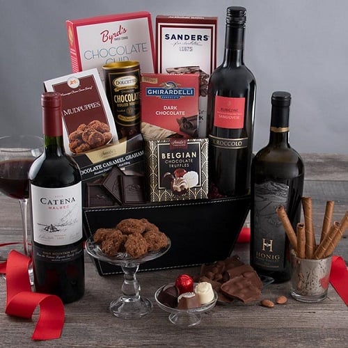 Valentine’s Day Wine & Chocolate Gift Basket