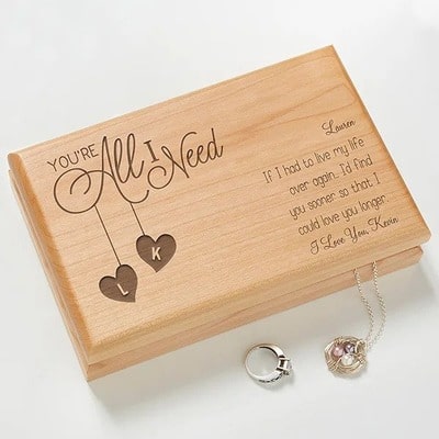 You're All I Need Personalized Jewelry Box