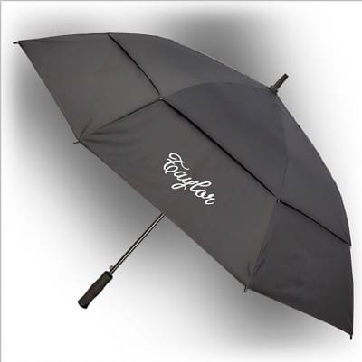 Classic Black Embroidered Large Golf Umbrella