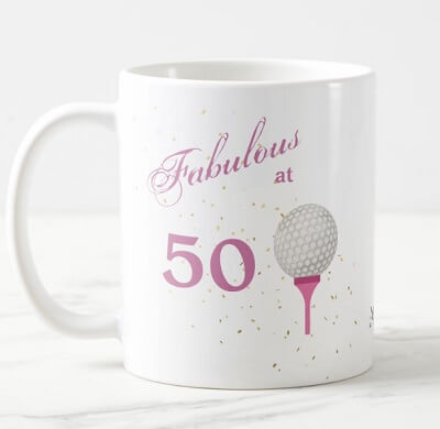 Fabulous at 50 Golf Personalized Coffee Mug
