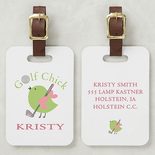 Golf Chick Personalized Ladies Bag Tag