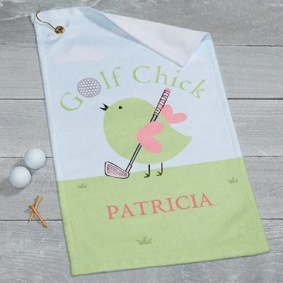 Golf Chick Personalized Ladies Golf Towel