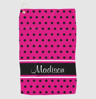 Personalized Hot Pink Golf Towel