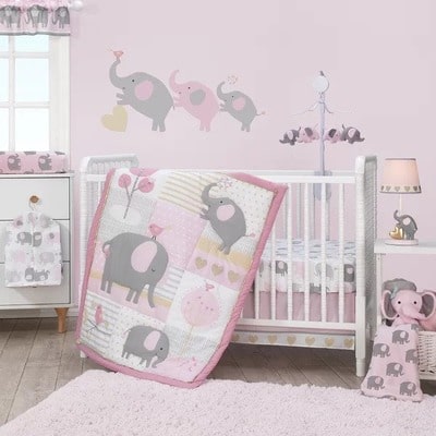 3-Piece Elephant Crib Bedding Set