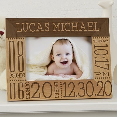 Baby Love Birth Information Personalized Picture Frame