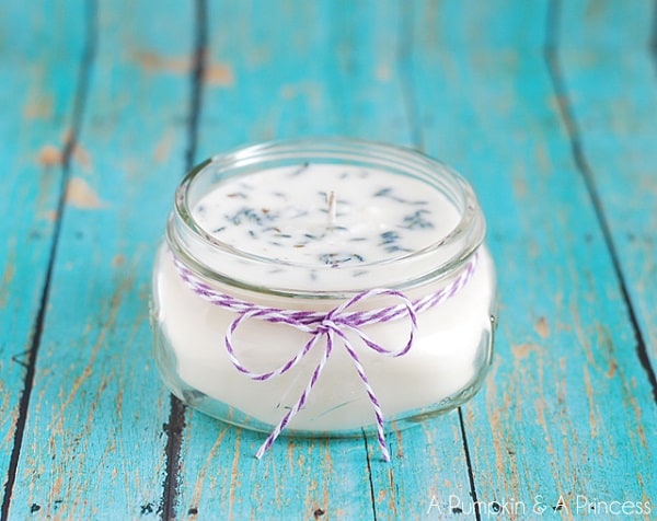 DIY Lavender Mason Jar Candles