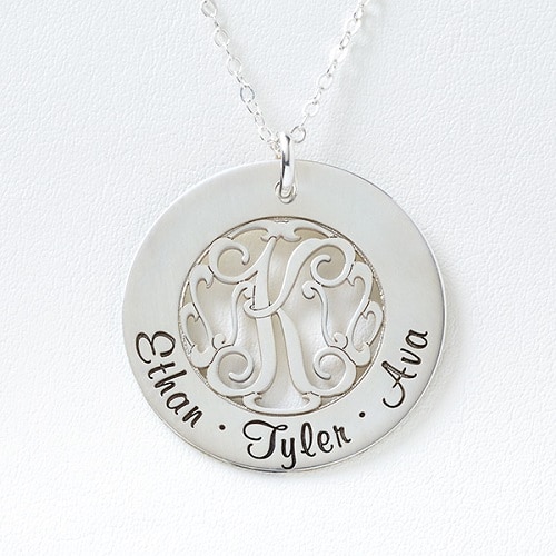 Initial Monogram Family Personalized Necklace