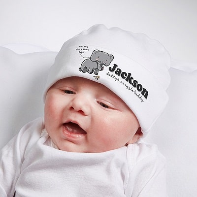 Lovable Elephant Personalized Baby Hat