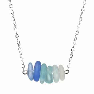 Shades of Blue Sea Glass Necklace