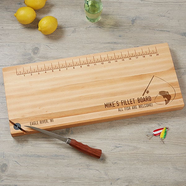 The Big Catch Personalized Maple Fillet Board