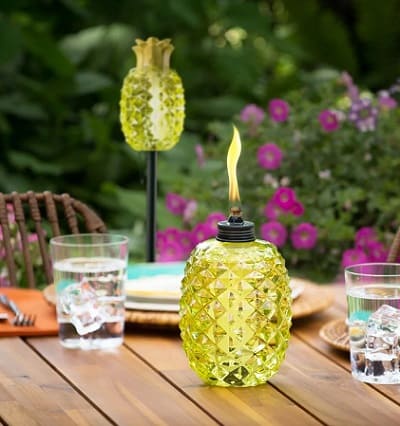 Aloha Pineapple Glass Garden Torch
