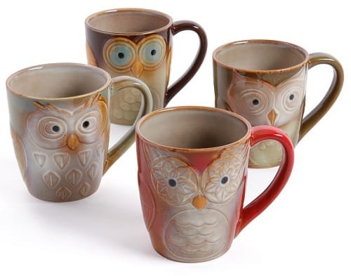 Gibson Home Night Owls 4-Piece Mug Set