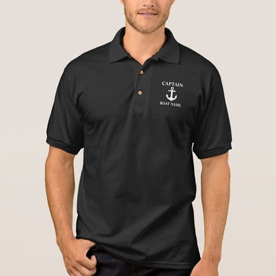 Personalized Captain Boat Name Polo