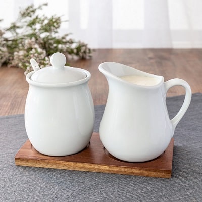 Better Homes and Gardens White Porcelain Cream and Sugar Set