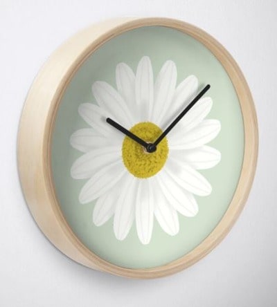 Daisy Flower Wall Clock