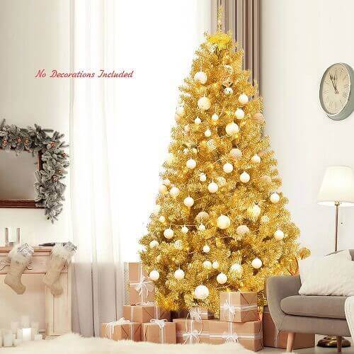 7.5 ft. Champagne Gold Tinsel Christmas Tree