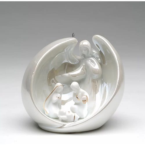 Angel with Holy Family Christmas Ornament