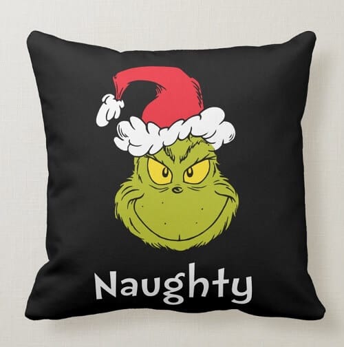 How the Grinch Stole Christmas Naughty Grinch Throw Pillow
