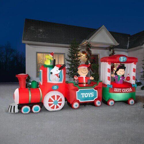 Peanuts Christmas Train Inflatable
