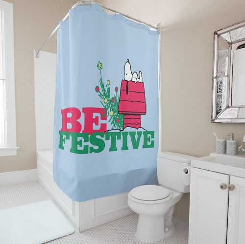 Peanuts Snoopy Christmas Shower Curtain