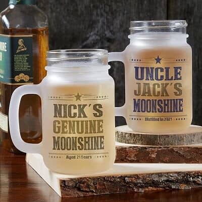 Personalized Frosted Mason Jar - Personalized Gifts for Men
