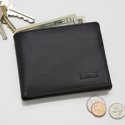 Personalized Leather Bi-Fold Wallet