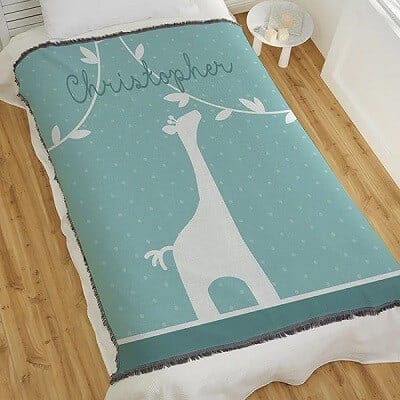 Giraffe Personalized 56x60 Woven Throw Blanket
