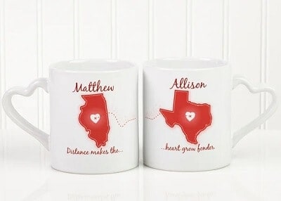 Long Distance Love Personalized Mug Set