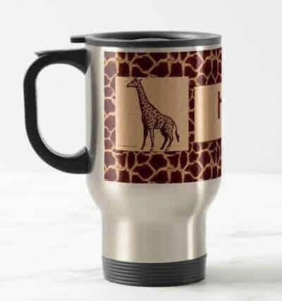 Masculine and Wild Giraffe Personalized Travel Mug