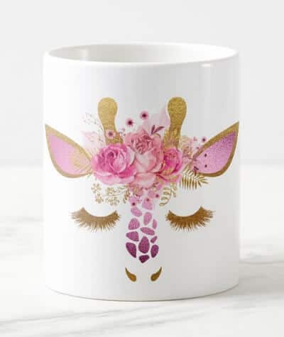 Pink and Gold Giraffe Mug - Gifts for the giraffe obsessed