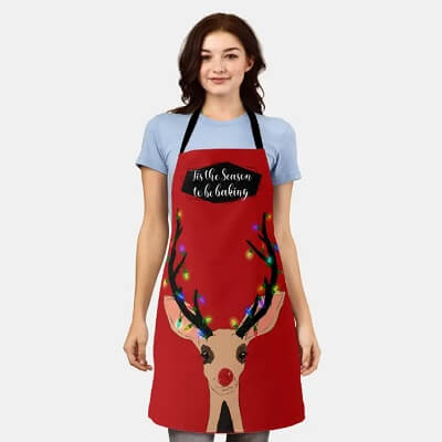 Personalized Reindeer Christmas Apron
