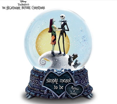 Jack and Sally Meant To Be Personalized Musical Snowglobe