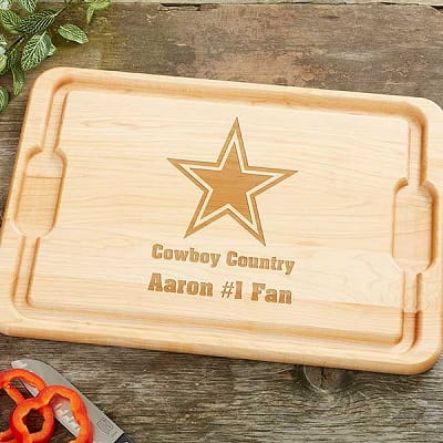 Dallas Cowboys Personalized Maple Cutting Board