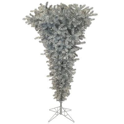 5.5ft. Silver Upside Down Christmas Tree with 250 Warm White Lights